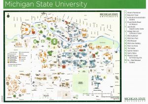 Michigan State Football Parking Map Msu Maps Blank Map Of America