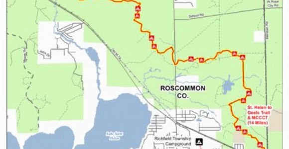 Michigan State forest Map St Helen to Geels Trail Mccct Cycle Conservation Club Of