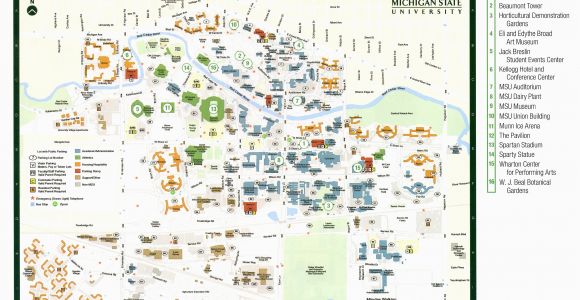 Michigan State University Parking Map Msu Maps Blank Map Of America