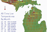 Michigan Temperature Map Significant Weather