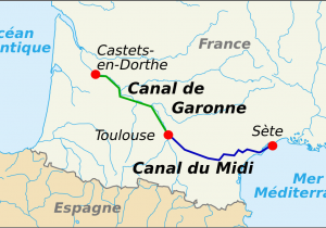 Midi Canal France Map Canal Du Midi Wikipedija