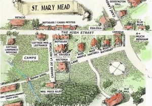 Midsomer England Map St Mary Mead the Fictional Village Created by Dame Agatha Christie