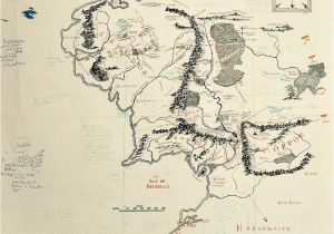 Mines Of Spain Map Die Klassische Karte Von Mittelerde Mit Handschriftlichen Notizen