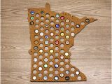 Minnesota Beer Cap Map Minnesota Beer Map Etsy