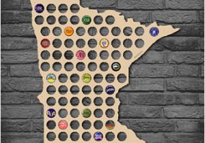 Minnesota Beer Cap Map Minnesota Beer Map Etsy