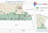 Minnesota Congressional Districts Map Minnesota S 1st Congressional District Wikipedia