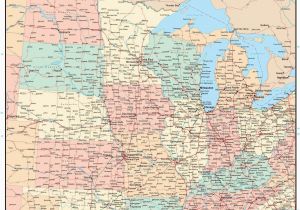 Minnesota County Road Maps Usa Midwest Region Map with States Highways and Cities Map Resources