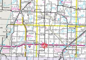 Minnesota Highway Construction Map Guide to Adrian Minnesota