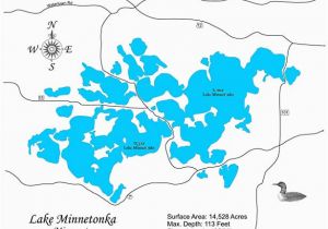 Minnesota Lake Maps App Amazon Com Lake Minnetonka Minnesota Standout Wood Map Wall