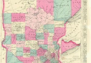 Minnesota Map Of Counties 1852 Mitchell Minnesota Territory Map before north or south Dakota