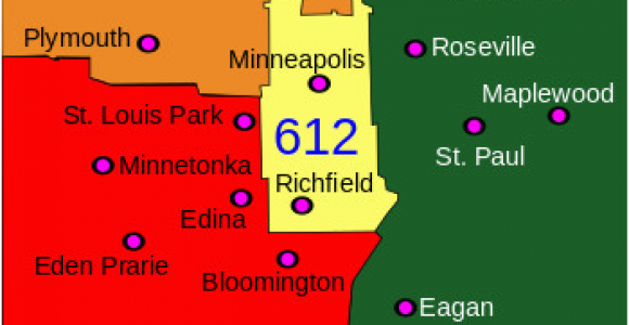 Minnesota Phone area Code Map area Code 612 Wikipedia