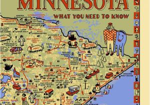 Minnesota Roadside attractions Map Mn Map Poster Gift Wrap Minnesota What You Need to Know Mn Etsy