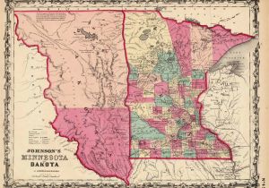 Minnesota south Dakota Border Map Old Historical City County and State Maps Of Minnesota