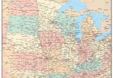 Minnesota Wisconsin Border Map Usa Midwest Region Map with States Highways and Cities Map Resources