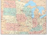 Minnesota Wisconsin Border Map Usa Midwest Region Map with States Highways and Cities Map Resources