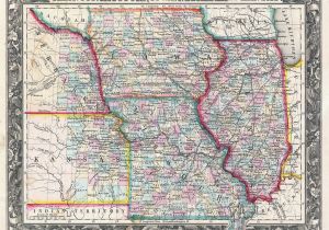 Mitchell oregon Map 1860 Mitchell Map Of Iowa 2c Missouri 2c Illinois 2c Nebraska and