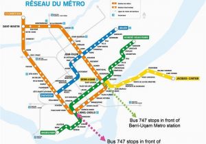 Montreal Canada Metro Map Taking the 747 Express Bus How to Get to Downtown Montreal From the