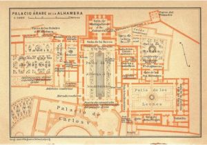 Moorish Spain Map 1906 the Alhambra Floor Plan Moorish islamic Architecture Granada