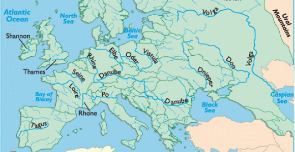 Mountain Ranges In Europe Map European Rivers Rivers Of Europe Map Of Rivers In Europe