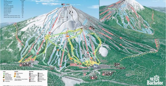 Mountains In oregon Map Mt Bachelor Mt Bachelor oregon Skiing Ski Magazine Trail Maps