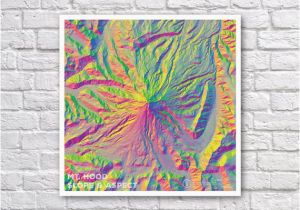 Mountains In oregon Map Mt Hood oregon Map Elevation Map topographic Map Map Art Map