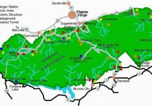 Mountains In Tennessee Map Great Smoky Mountains National Park Hiking Map Hiking Trail