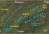 Mountains In Tennessee Map Landform Map Of Tennessee Major Landforms Of East Tennessee