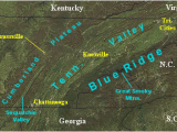 Mountains Of Tennessee Map Landform Map Of Tennessee Major Landforms Of East Tennessee