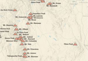 Mt Evans Colorado Map Amazon Com 58 Colorado 14ers Map 18×24 Poster Tan Posters Prints