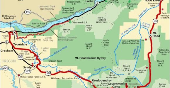 Mt Hood Map oregon Mt Hood Scenic byway Map America S byways Camping Rving