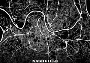 Nashville Tennessee Usa Map Black Map Poster Template Of Nashville Tennessee Usa Maps Vector