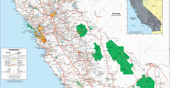 National City California Map Large Detailed Map Of California with Cities and towns