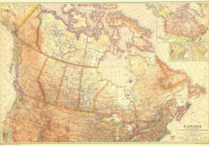 National Geographic Map Of Canada Canada Map 1936 by National Geographic Vintage National Geographic