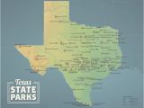 National Parks Texas Map Texas State Parks Map 11×14 Print Etsy