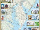 New England Lighthouses Map Mid atlantic Lighthouses Illustrated Map Guide Laminated