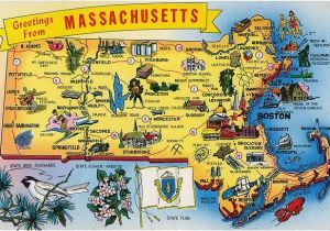 New England Massachusetts Map Postcard Massachusetts Map Most Popular Pictures