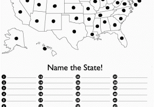 New England States and Capitals Map Quiz Map Of the United States with Blanks to Label Each State