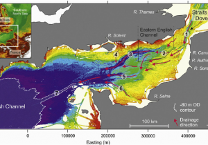 New England topographic Map Sea Bed Bathymetry Of the English Channel Continental Shelf