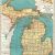 Niles Michigan Map 1921 Vintage Michigan State Map Antique Map Of Michigan Gallery Wall