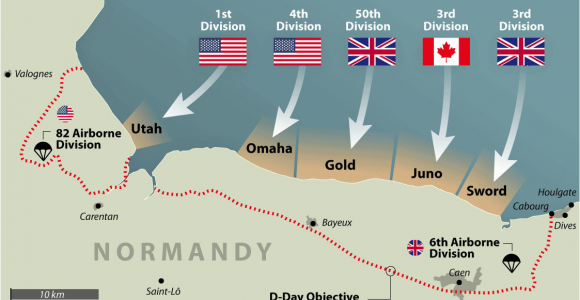 Normandy On Map Of France D Day normandy Landings Map Wwii Europe 1944 D Day normandy