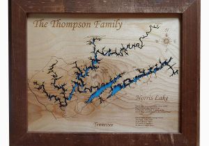 Norris Lake Map Tennessee Amazon Com norris Lake Tennessee Framed Wood Map Wall Hanging