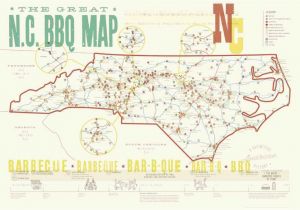 North Carolina Bbq Map Press Kit Edia Maps Nc Sc Food Adventure Maps