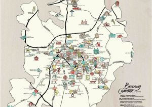 North Carolina Brewery Map Map Poster Set Charlotte Adventure Edia Maps Nc Sc Food