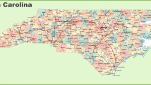 North Carolina City and County Map Road Map Of north Carolina with Cities