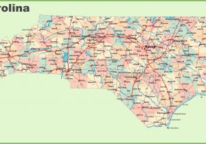 North Carolina Coastal Cities Map Road Map Of north Carolina with Cities