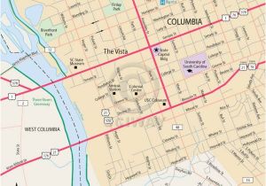 North Carolina Colleges and Universities Map Downtown Columbia south Carolina Free Online Map