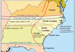 North Carolina Colony Map Carolina Colony Disputes 1663 1776 Maps south Carolina History