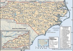 North Carolina Counties and Cities Map State and County Maps Of north Carolina