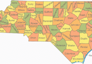 North Carolina County Maps with Cities Map Of north Carolina