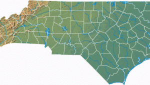 North Carolina Elevation Map Map Of north Carolina